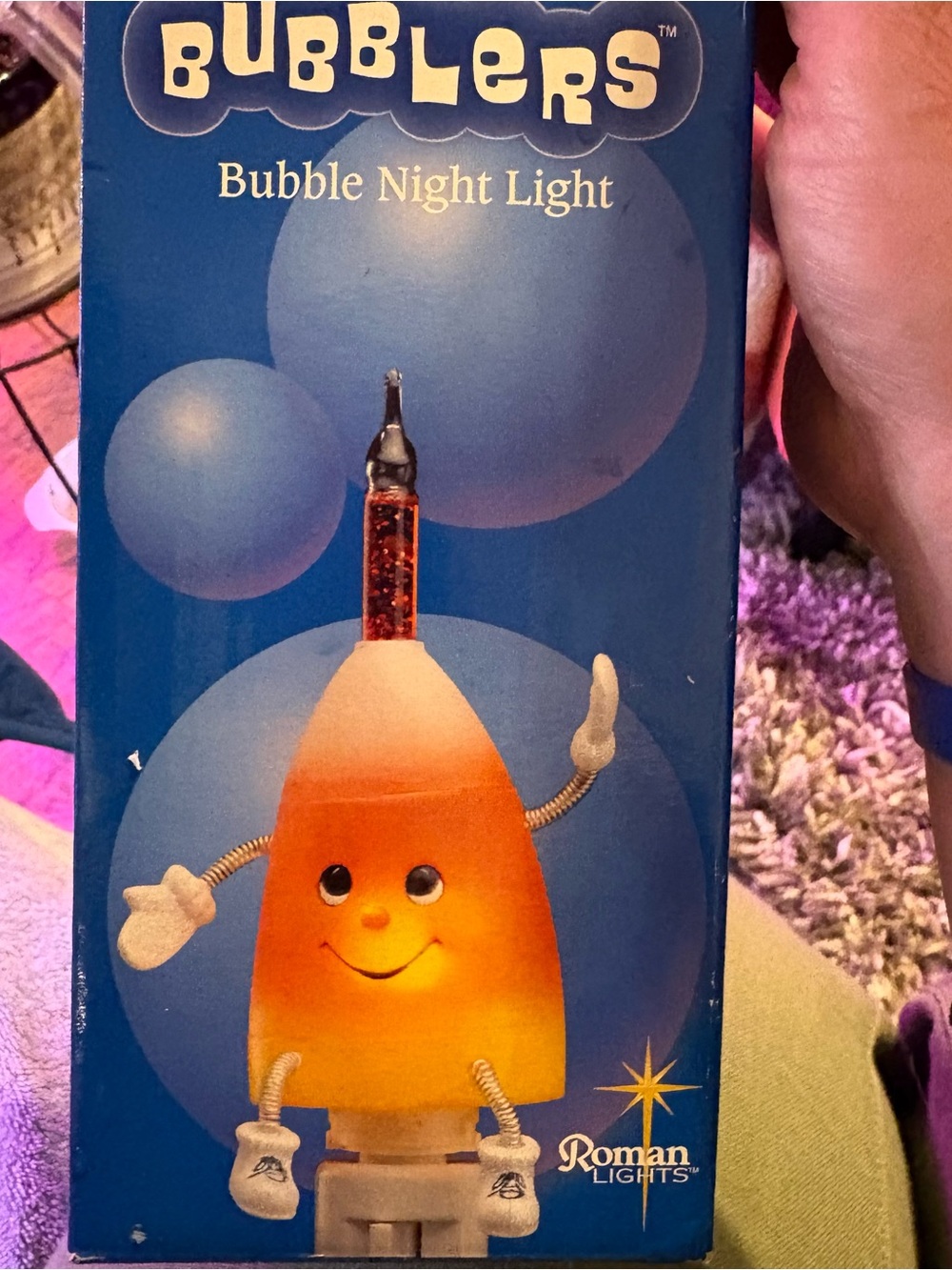 Vintage Bubblers Bubble Night Light - candy corn Smiling Character
